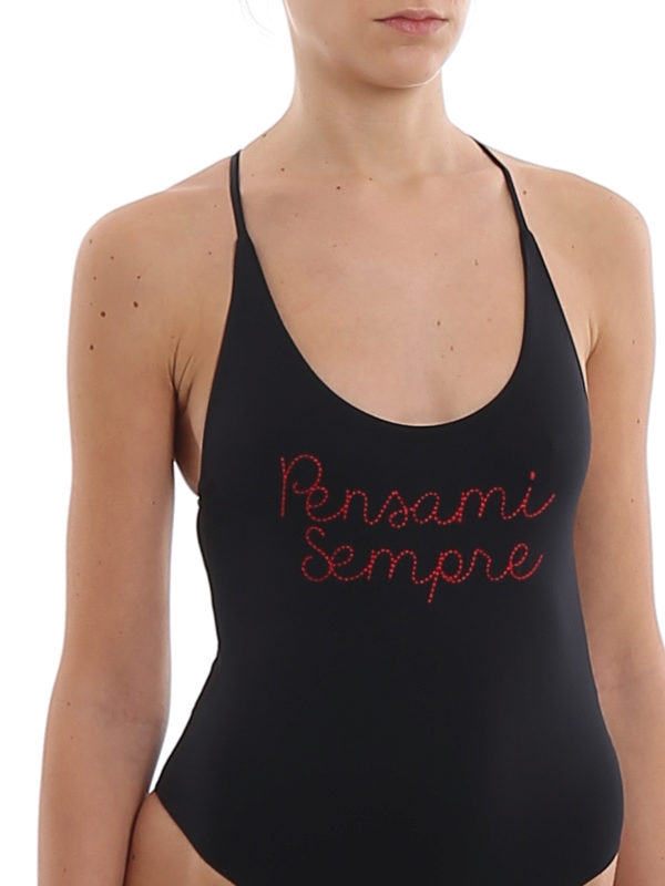 GIADA BENINCASA buy online Pensami Sempre embroidered black swimsuit