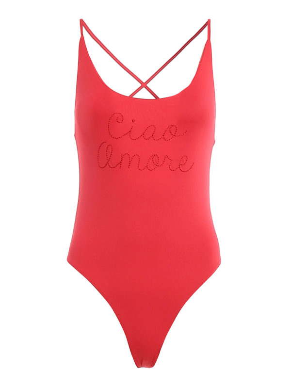 GIADA BENINCASA: one-piece - Ciao Amore embroidered one-piece swimsuit