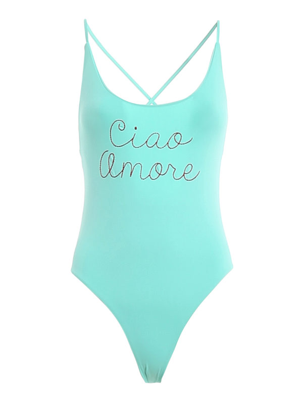GIADA BENINCASA: one-piece - Ciao Amore embroidered one-piece swimsuit