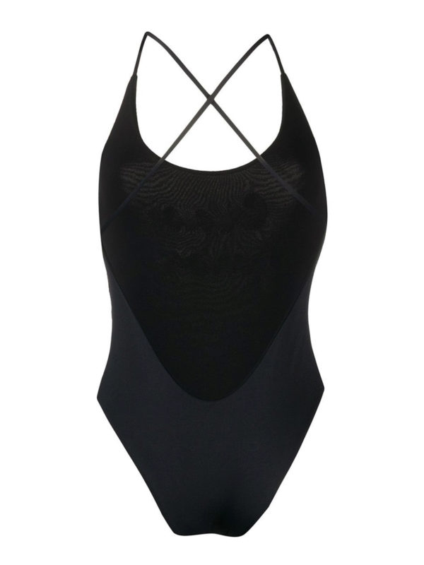 GIADA BENINCASA: one-piece online - Ciao Amore embroidered black swimsuit