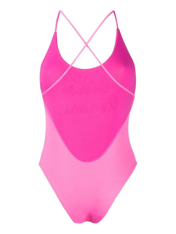 GIADA BENINCASA: one-piece online - Ciao Amore embroidered fuchsia swimsuit
