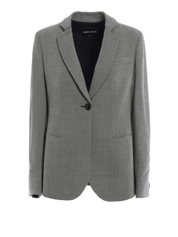 Blazers Giorgio Armani - Chevron wool one button blazer - ZAG57TZA557010