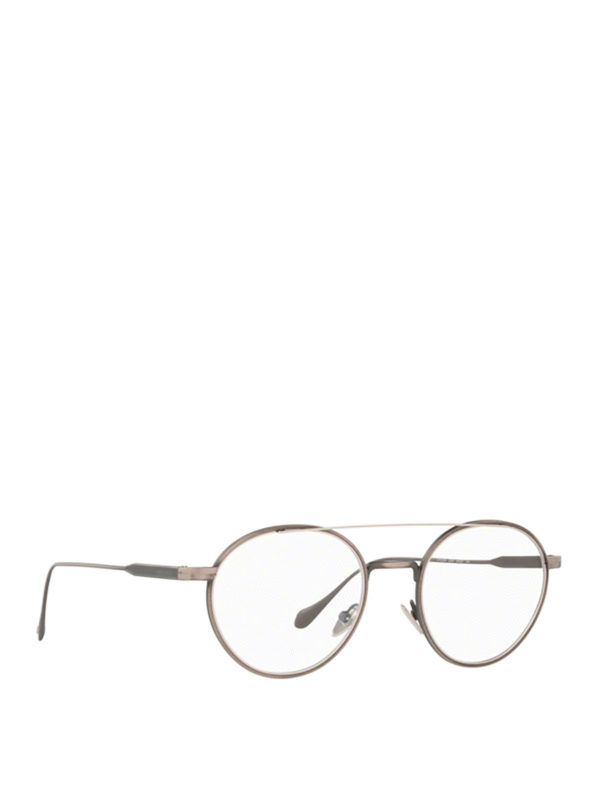 Glasses Giorgio Armani - Matte silver round optical glasses - AR50893260