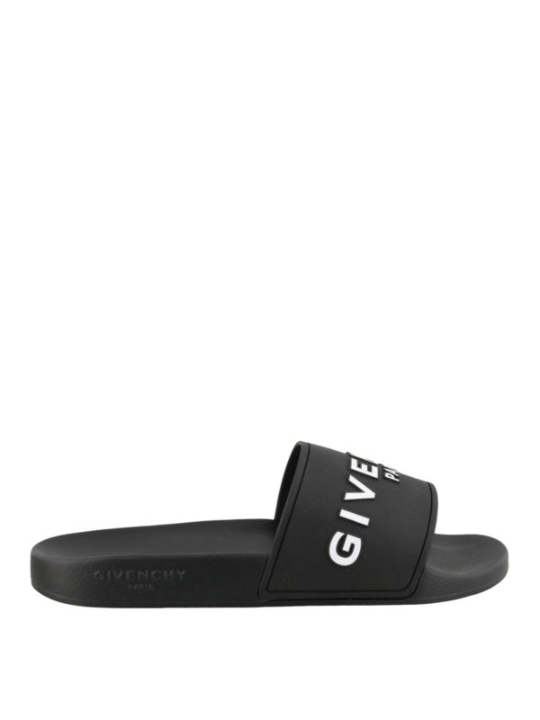 black flat slides