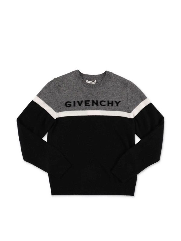 Knitwear Givenchy - Black and gray sweater with logo - H25203M60