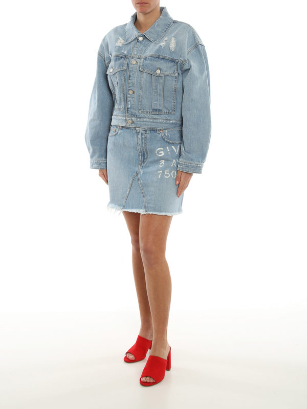 Destroyed effect denim jacket 