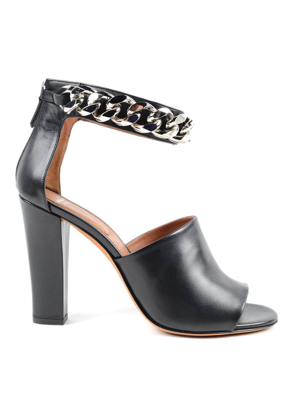 givenchy black chain sandals