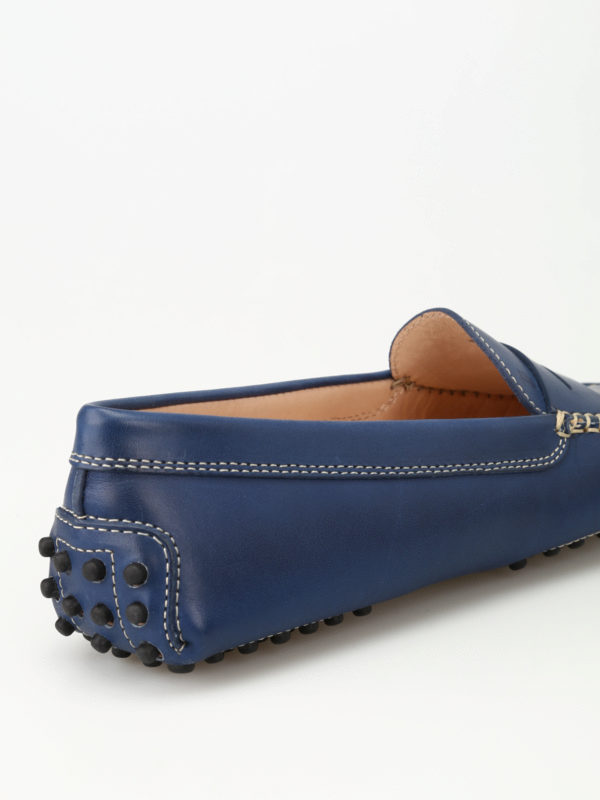 Gommino blue leather driving shoes 