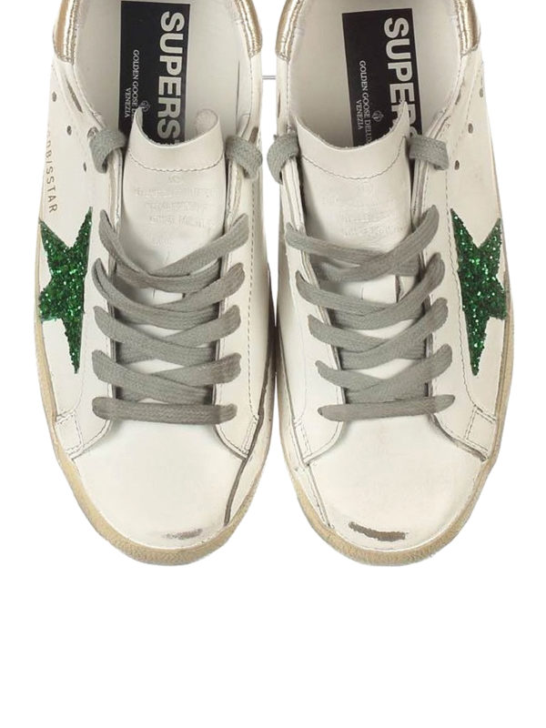 golden goose green glitter