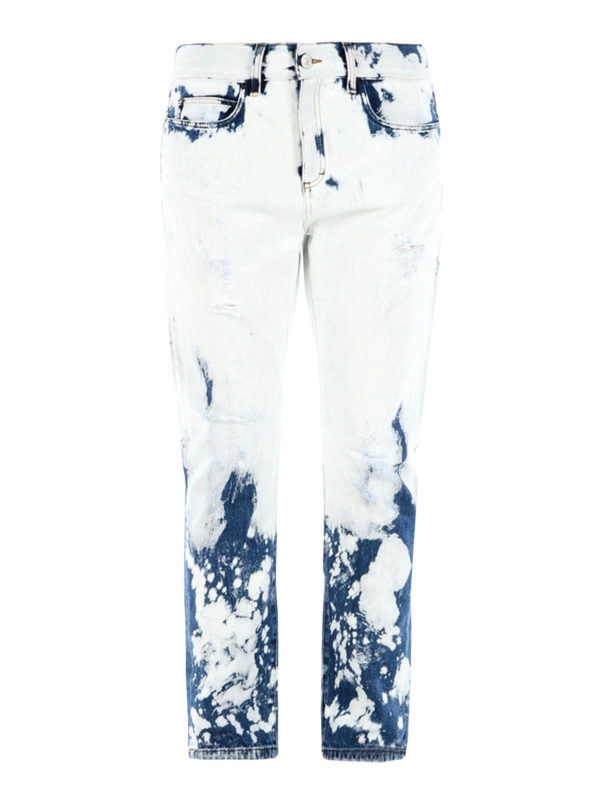 Hand-bleached boyfriend jeans 