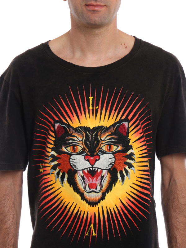 Gucci - Angry Cat embroidered T-shirt 