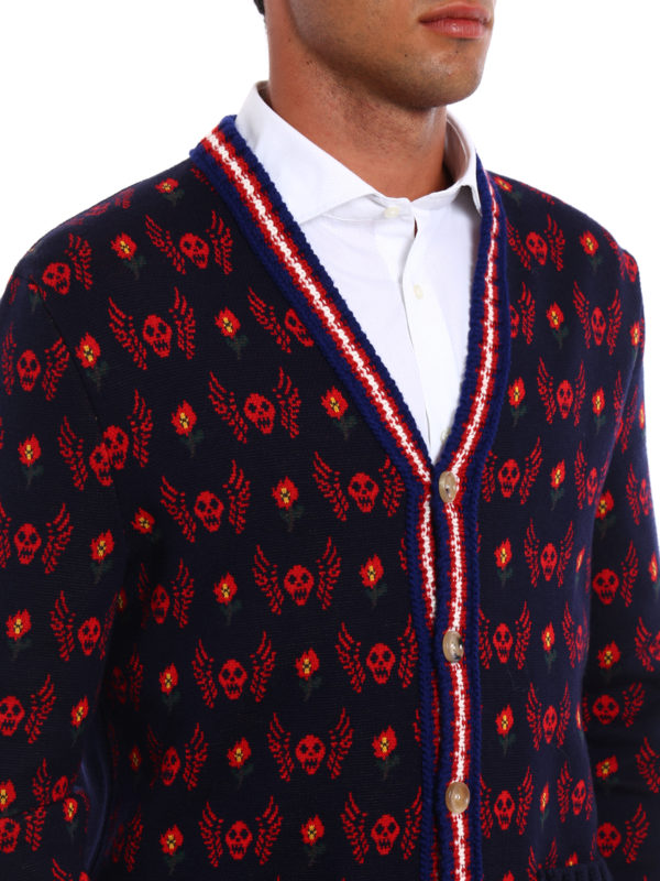 gucci jacquard wool cardigan