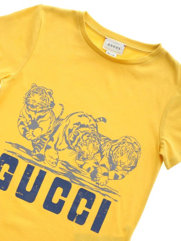 gucci yellow tiger shirt
