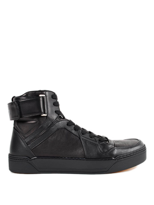 high top trainers leather