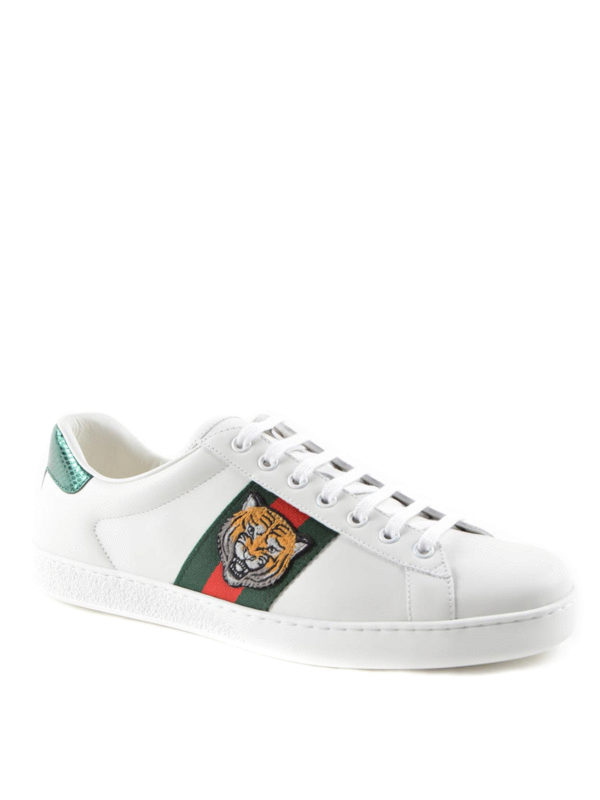 Gucci - Web and tiger patch sneakers 