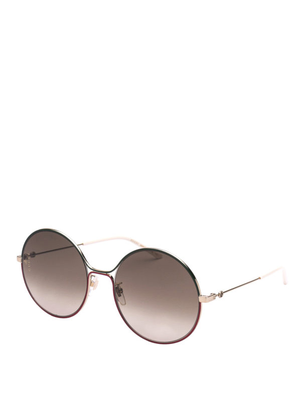 gucci round sunglasses green and red