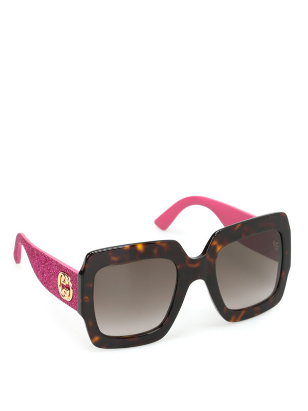 gucci square tortoise sunglasses