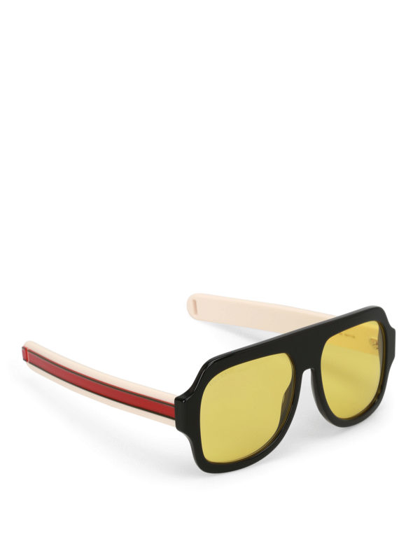 Yellow lenses black mask sunglasses 