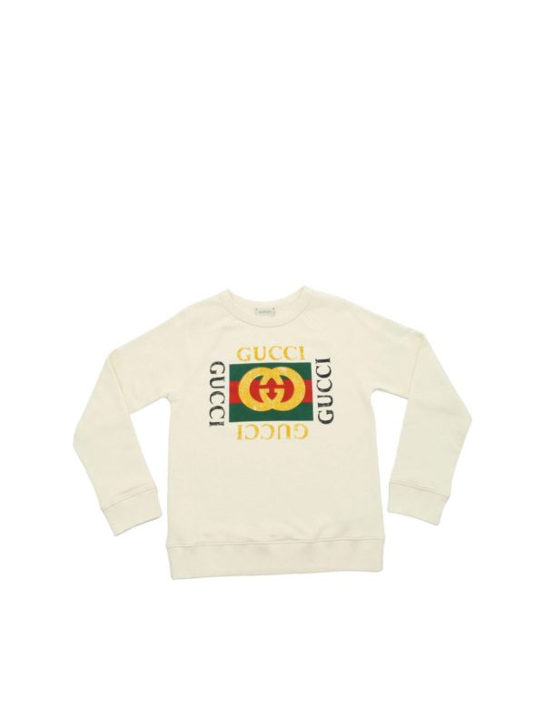 Gucci - White sweatshirt with logo 
