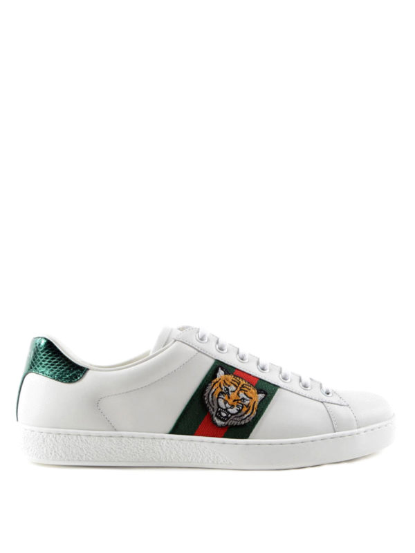Gucci - Web and tiger patch sneakers 