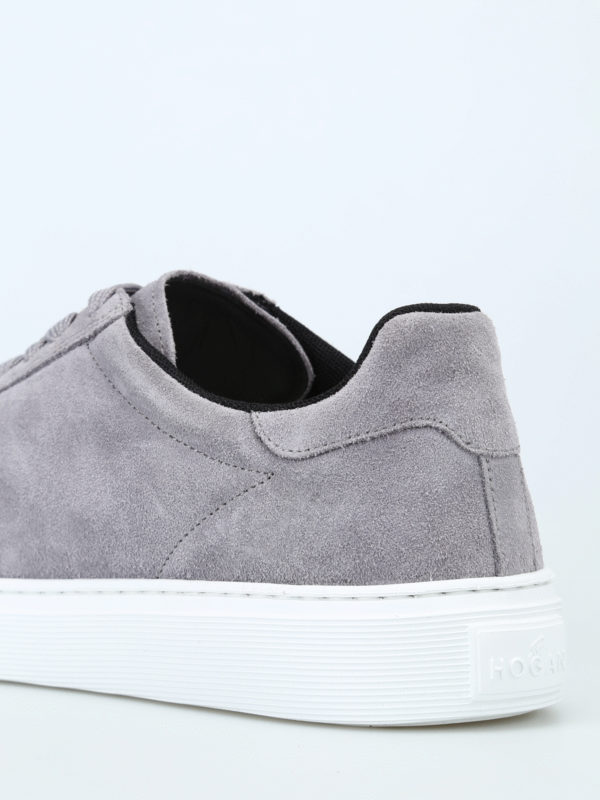 grey suede sneakers