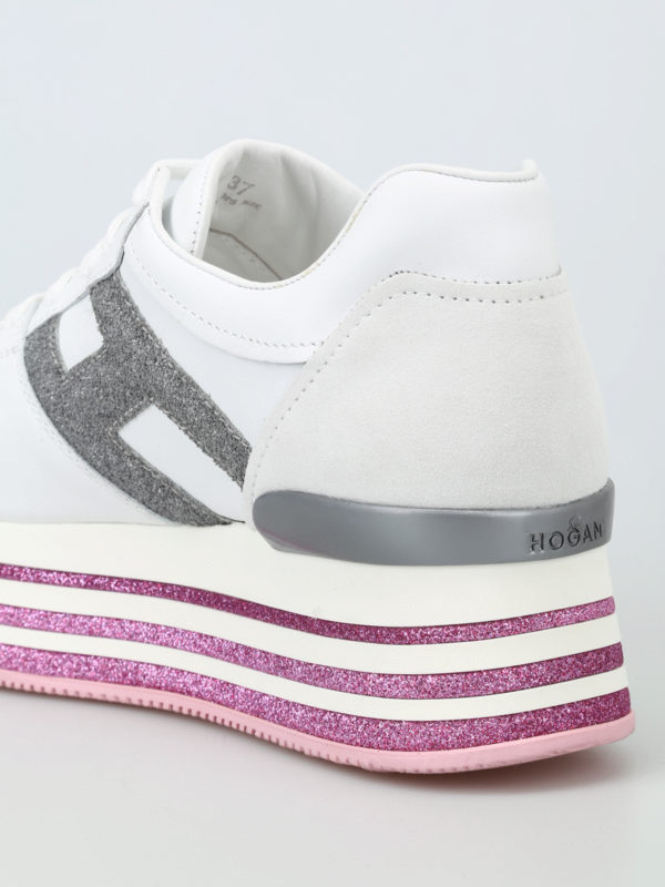 اسپرت،اسنیکرز Hogan - H368 purple and silver glitter sneakers -  GYW3680T548K0E0351