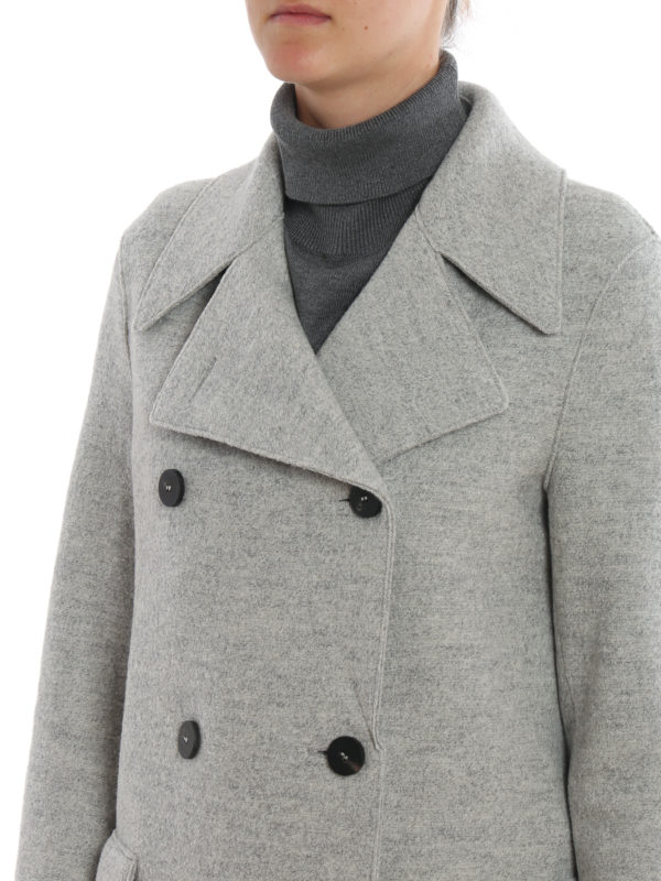 grey boiled wool coat