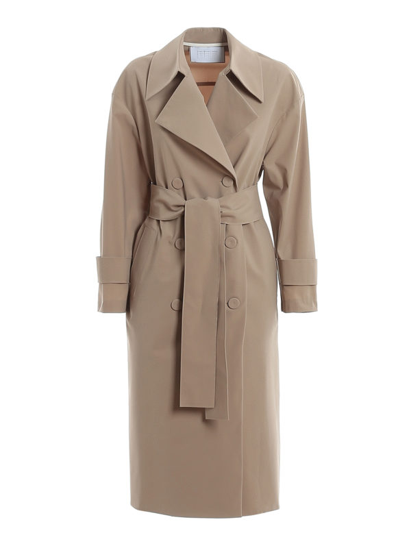 Harris Wharf London - Total beige techno fabric trench - trench coats ...