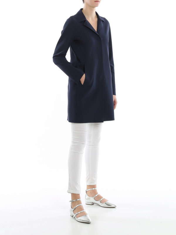 HERNO: knee length coats online - Scuba overcoat