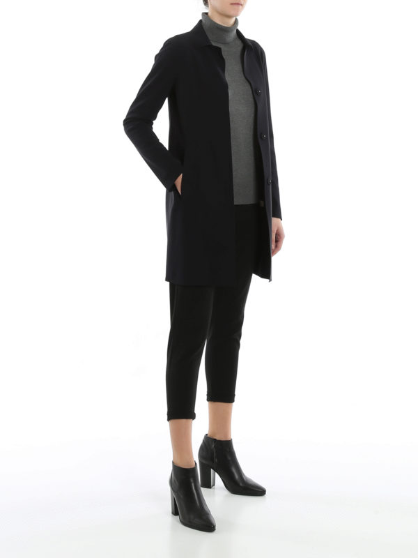 HERNO: knee length coats online - Scuba overcoat