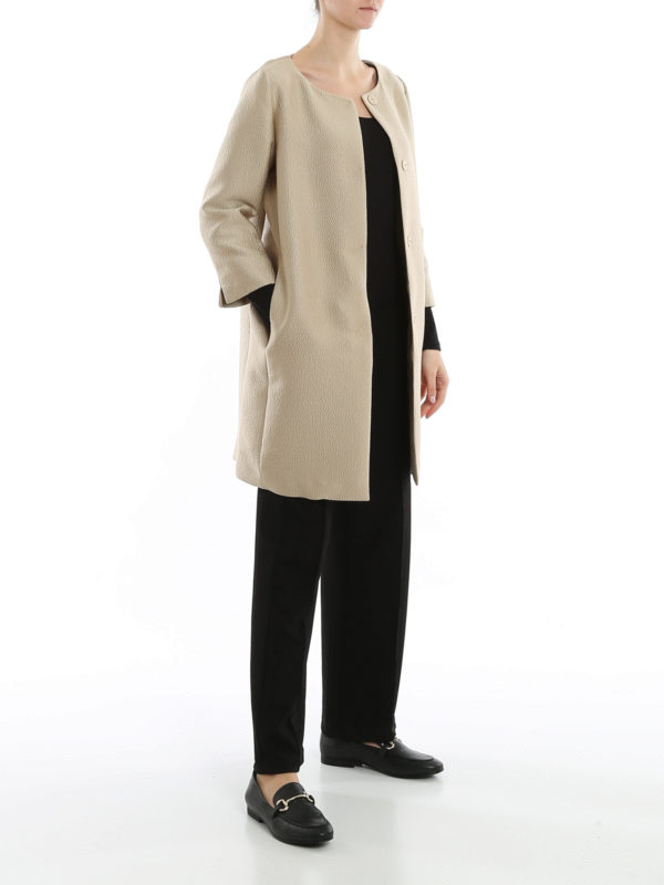 HERNO: long coats online - Crepe tech fabric coat