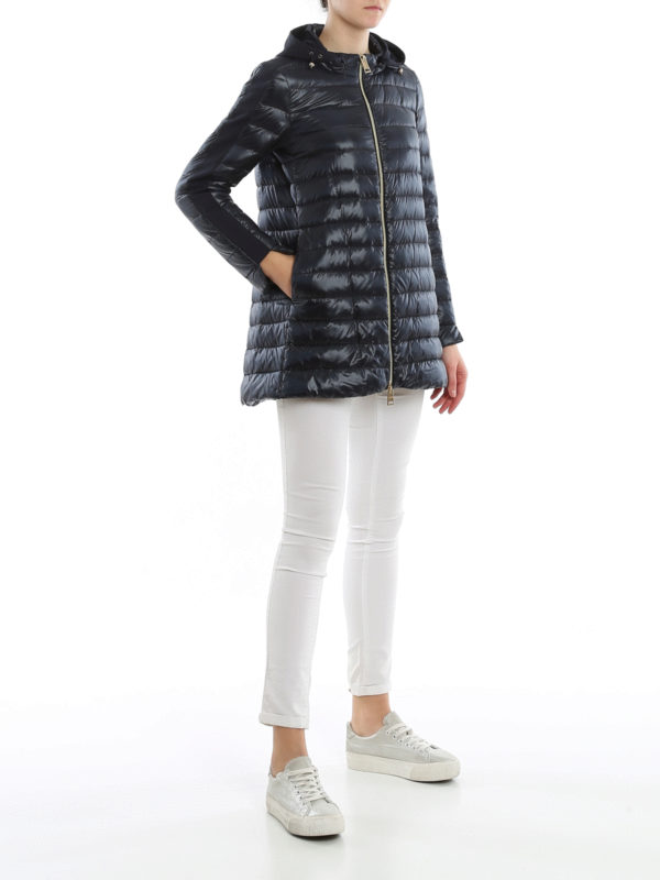 HERNO: padded coats online - Detachable hood light padded coat