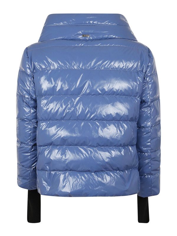 vinyl effect puffer coat