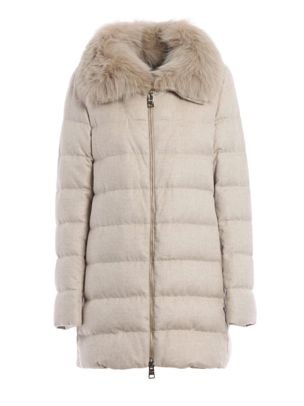 Silk and cashmere padded coat 