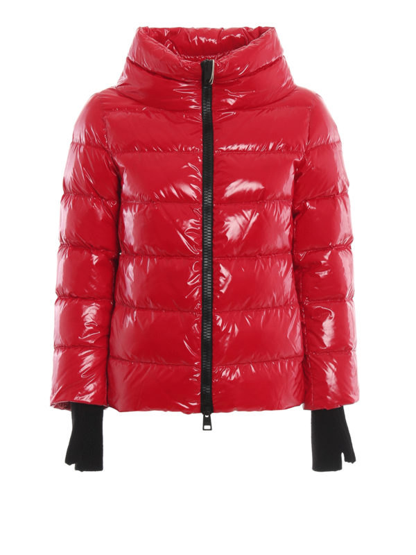 vinyl effect puffer coat