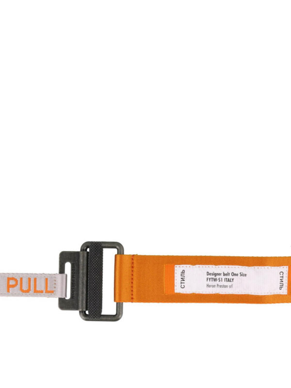 Heron Preston: belts online - Logo patch fabric belt