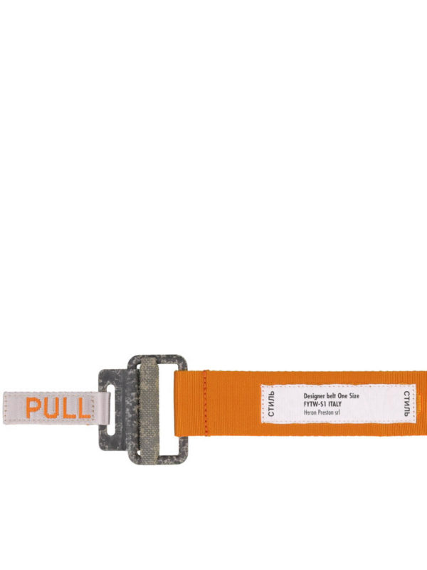 Heron Preston: belts online - Logo patch fabric belt