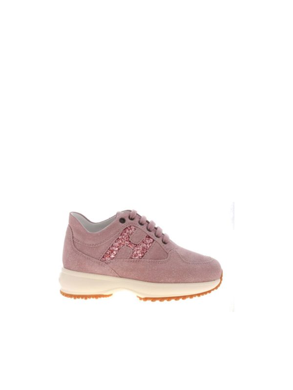Trainers Hogan Junior - Interactive H sneakers in pink lamé -  HXC00N0O240M9ZM401