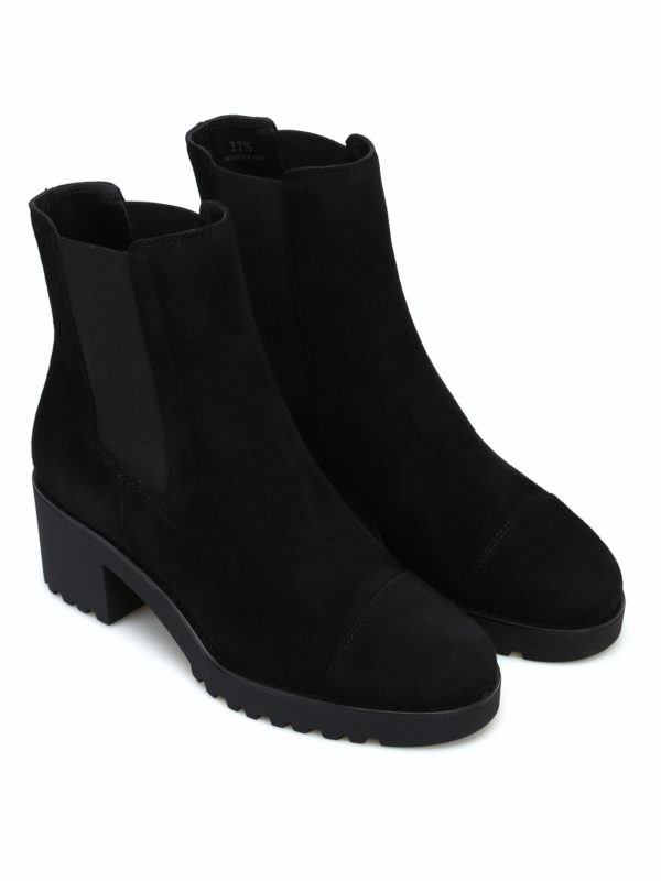 round toe black suede booties