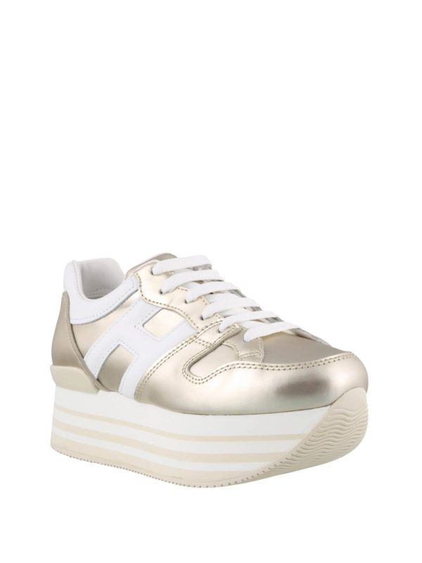 gold platform sneakers