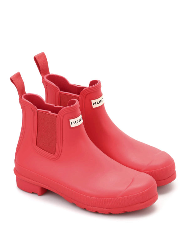 red chelsea ankle boots