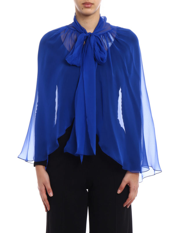 Stoles & Shawls Alberta Ferretti - Royal blue silk chiffon stole - A33011614296