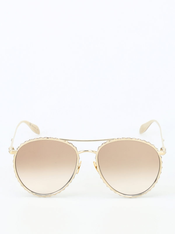 alexander mcqueen sunglasses gold