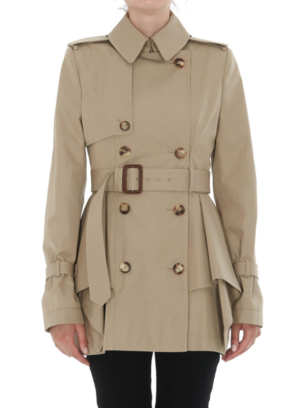 peplum trench jacket