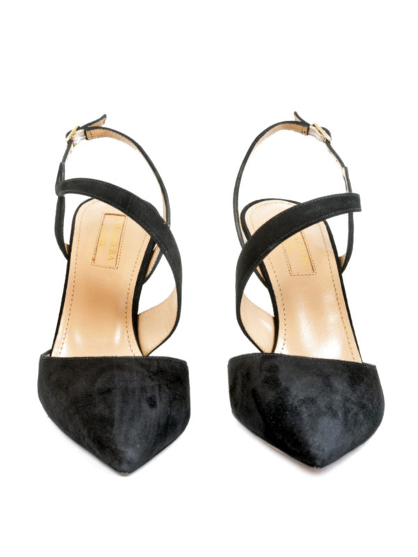 black suede slingback shoes