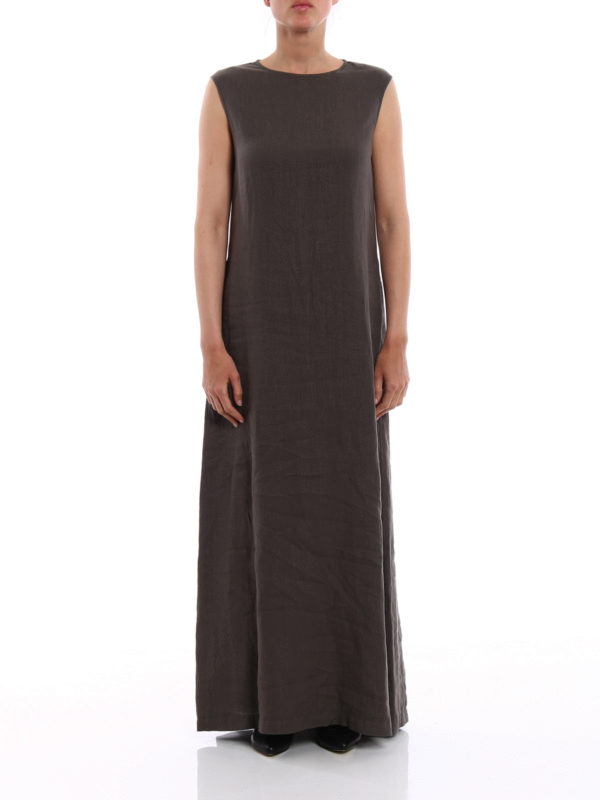 Maxi dresses Aspesi - Pure linen maxi dress - H613C19585132 | iKRIX.com