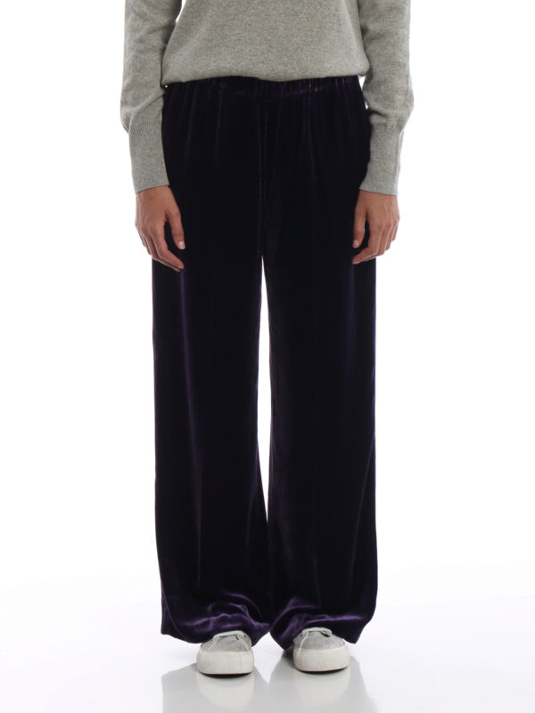 silk blend smooth velvet trousers 
