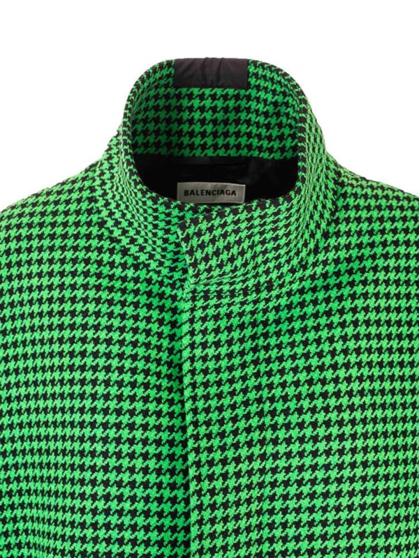 green houndstooth coat
