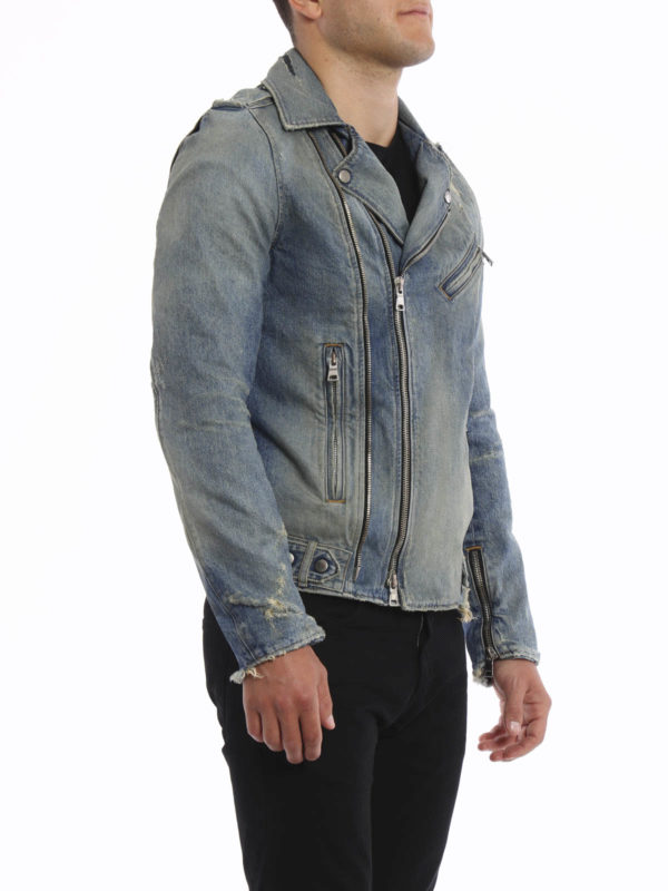 balmain denim biker jacket