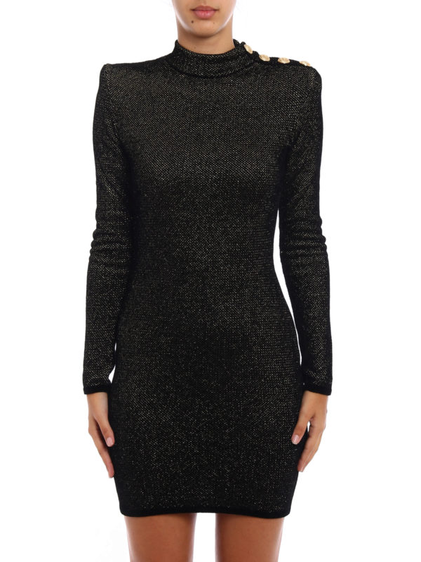 کوتاه Balmain - Velvet and lurex dress 